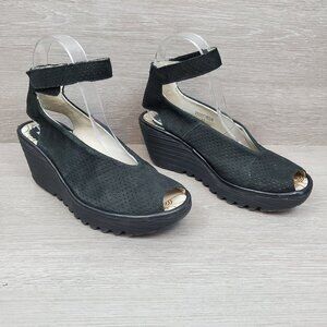 Fly London Yala Perf wedge in black